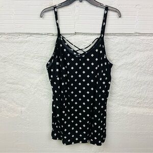 Unbranded Black and White Polka Dot spaghetti strap tunic \ Top size 2X